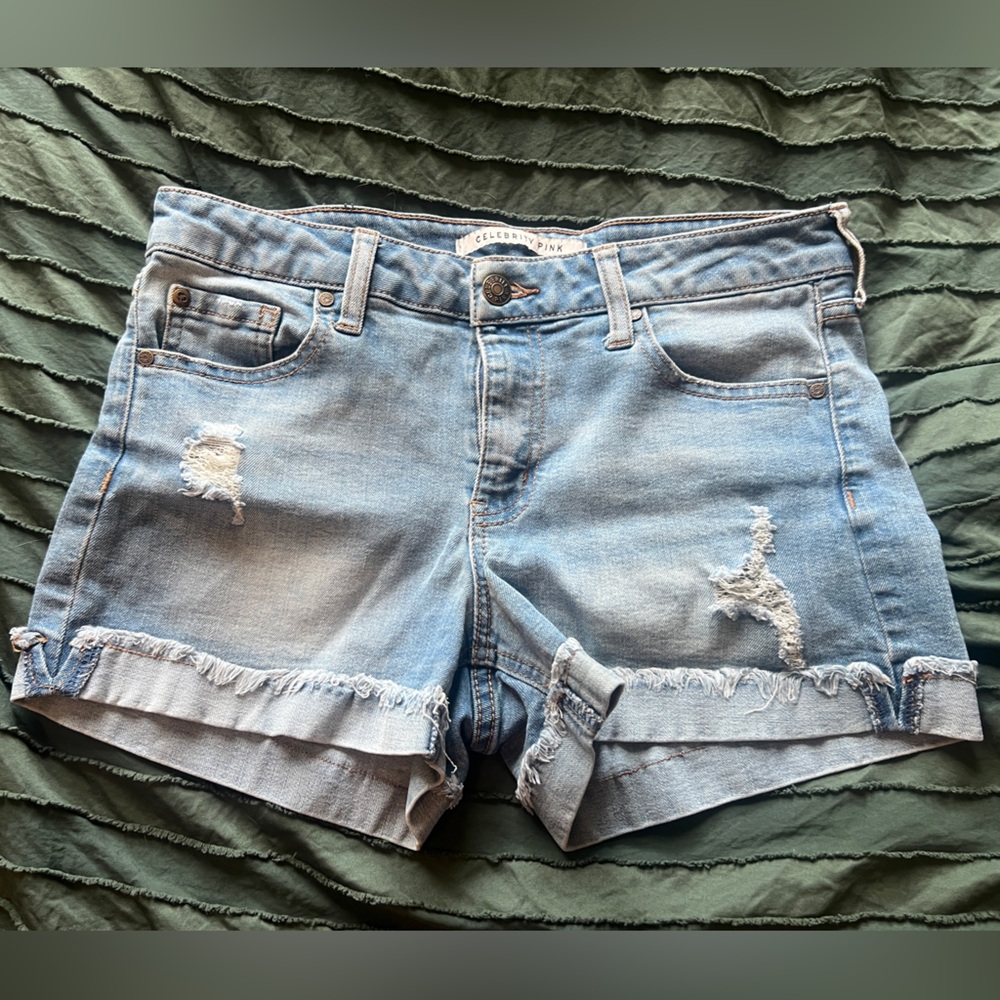 Celebrity Pink Distressed Denim Shorts